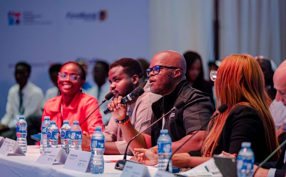 Mobolaji Sokunbi on a panel in Lagos