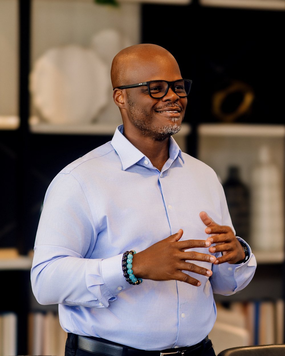 Mobolaji Sokunbi speaking to a room