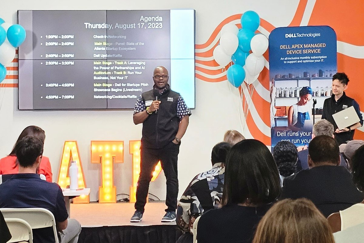 Mobolaji speaking at the Atlanta Innovation Summit
